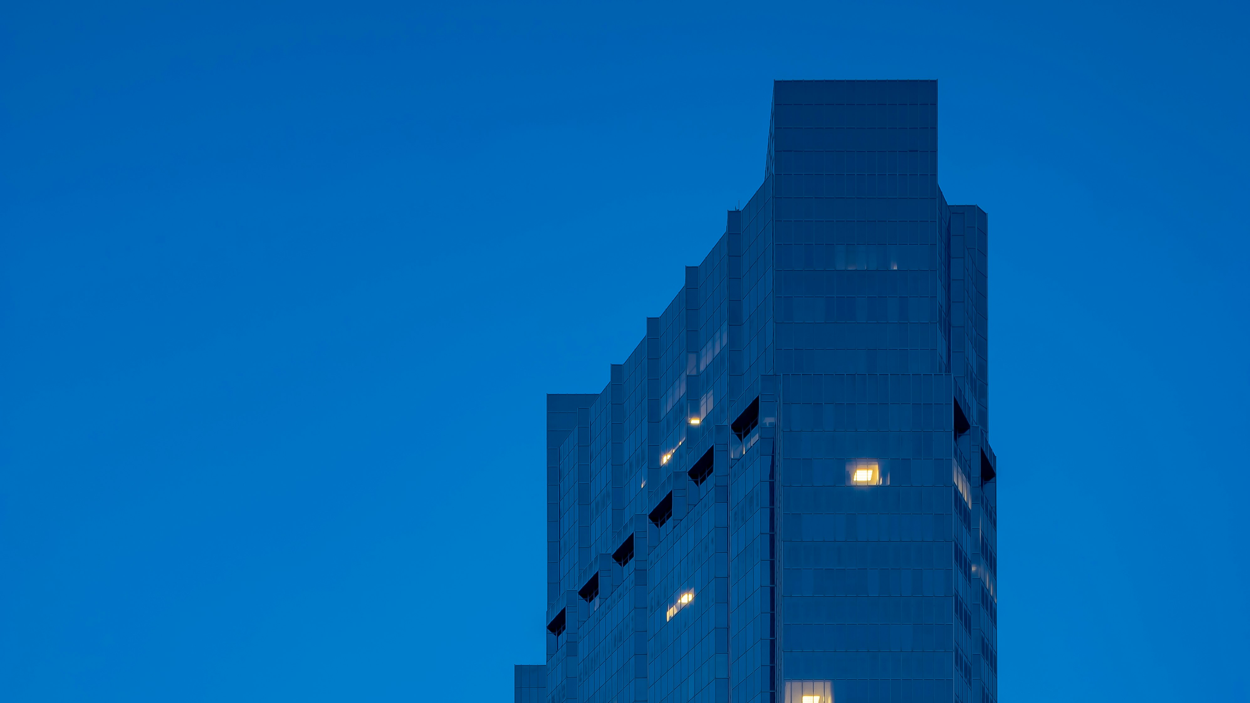 blue and white concrete building